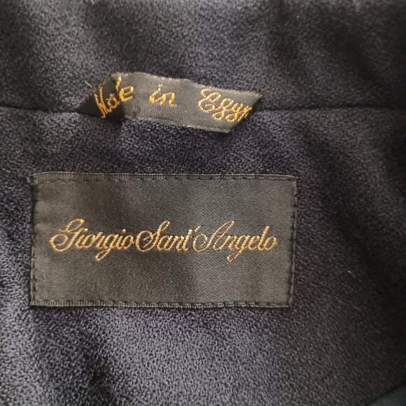 Giorgio Sant Angelo Navy Double Breasted Crop Boxy Wool Blazer Women’s Size 8 - Picture 5 of 15